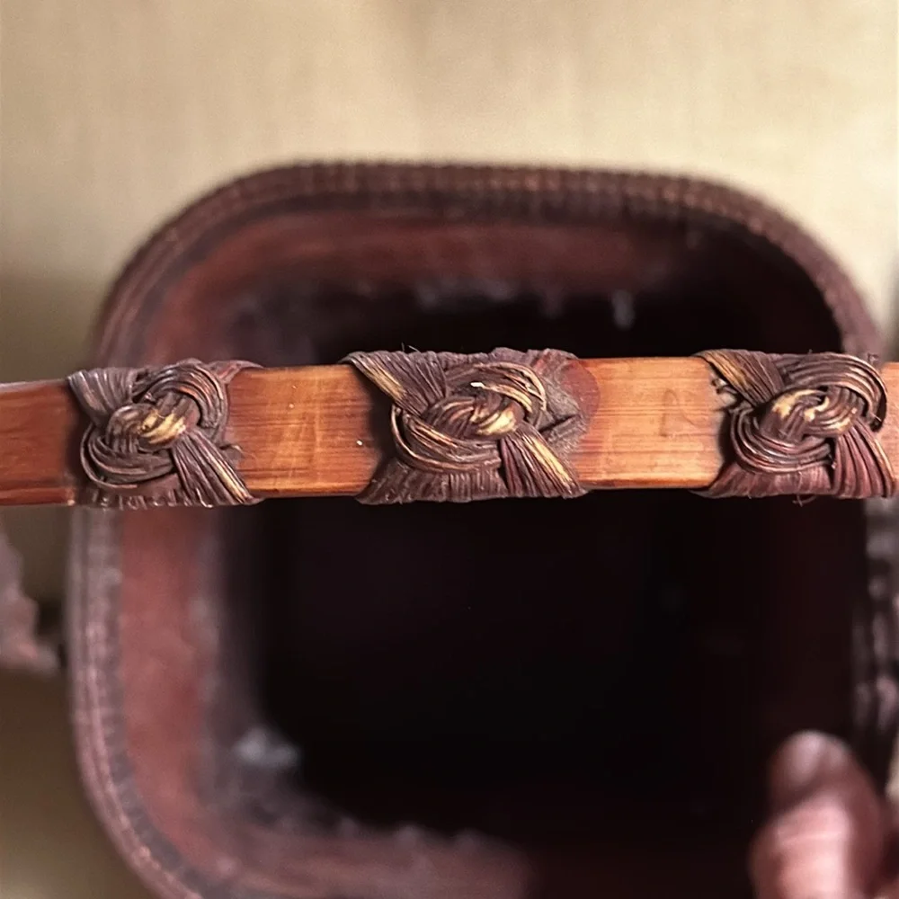 VINTAGE JAPANESE IKEBANA VASE/BASKET Late Meiji Period Height 19” - Picture 7 of 12